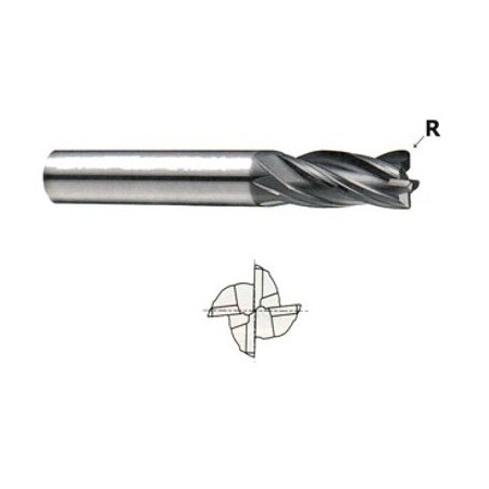 Yg-1 Tool V7 Mill Steel 4 Flute Corner Radius Reg LenFlat Carbide End Mill EMD49040